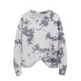 thumbnail image 2 of Long Sleeve Pullover Sweaters For Women O Neck Casual Cute Printing Knit Oversized Sweater for Fall Winter Retro Chic,Light Gray,XL, 2 of 6