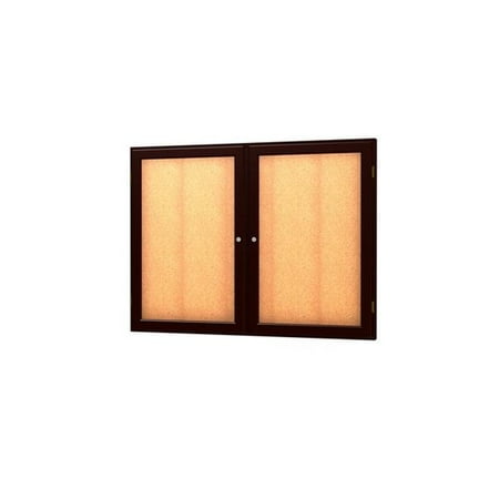 Waddell 77-3648CK-EK Messenger 48 x 36 x 2 in. Wall Case Message Center, 2 Door - Espresso