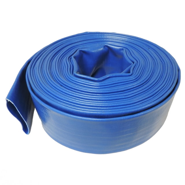 (2 Pouces Dia. x 300 Pieds) - HydroMaxx 6 Bar Robuste Tuyau Renforcé en PVC à Plat pour Éjection et Rinçage