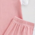 thumbnail image 5 of UAYOTSE Toddler Baby Girl Summer Clothes Ribbed Knit Cotton Cute Summer Outfits Short Sleeves 2 Pieces Shorts Set 6M 4Y,Sizes 2-3 Years, 5 of 7