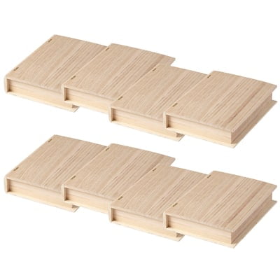 9.75" Unfinished Wooden Book Box by Make Market - Ready-To-Decorate Wood Box for Trinkets - Coins - Jewlery - Valuables - Bulk 8 Pack