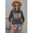 thumbnail image 4 of ABPHQTO Sudadera de mujer gris GOOD VIBES Graphic Pullover, 4 of 5