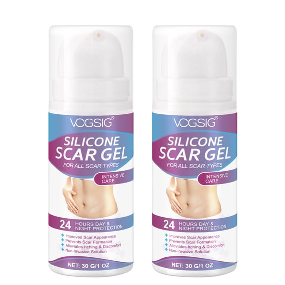 Silicone Scar Gel for New & Old Scars, Deeply Hydrates and Smooths Scar Tissue, Medical-Grade Ingredients for All Scar Types, 1 oz (2 pack)