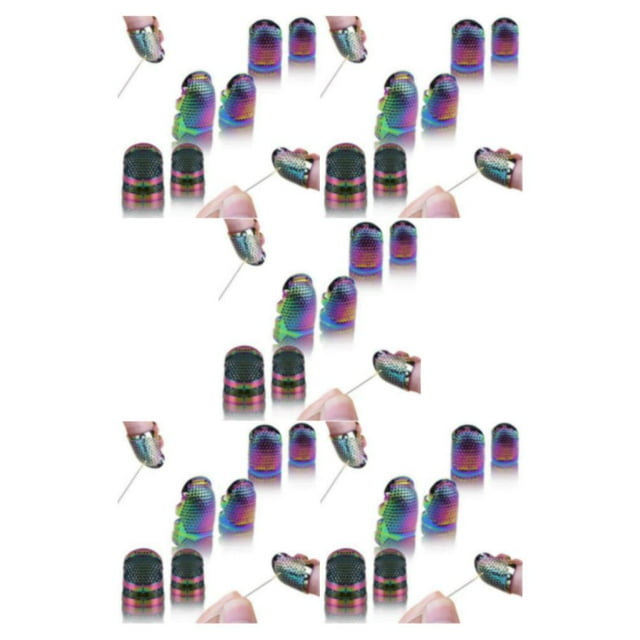 tamizeot 6piece Sewing Thimble With 2 Size Option Versatile Finger Protector Metal Fingertip Thimble 5Set