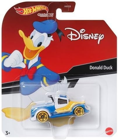 Hot Wheels Disney Donald & Daisy Duck Character Cars, 2-Pack Collectible Die-Cast Vehicles