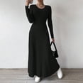 thumbnail image 3 of Dresses for Women Loose Fit Womens Nightgown Cozy Long Sleeve Dress Gifts for Her Nightshirts Women's Nightgowns & Sleepshirts Black, 3 of 4