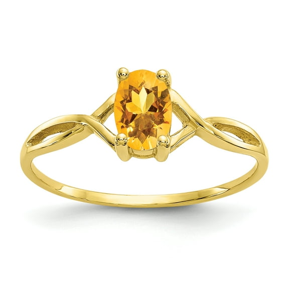 Primal Gold Genuine Citrine Birthstone Ring, 10 Karat Yellow Gold