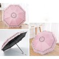 thumbnail image 2 of Parapluie Pliable en Dentelle Coupe-Vent Protection Uv Parasol (1pcs-Rose), 2 of 5
