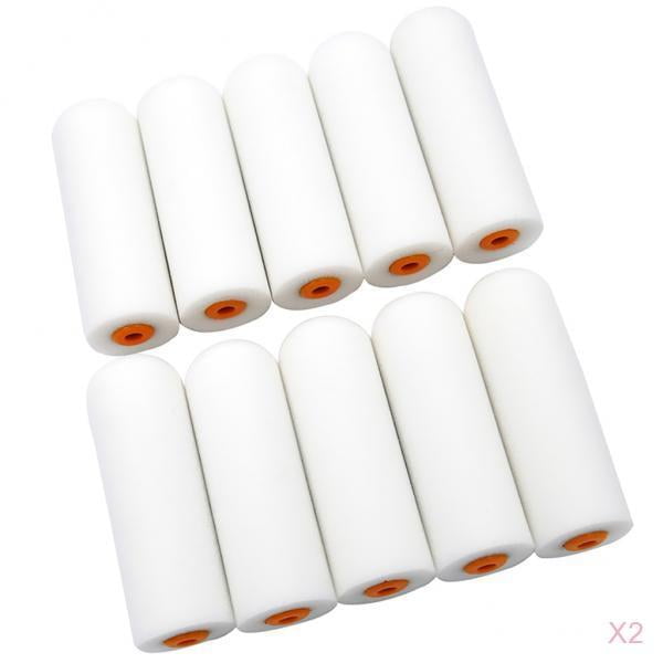 20/Pack Mini Gloss Paint High Density Foam Roller 10cm Sponge Brush Tool