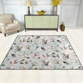 thumbnail image 3 of Coolnut Watercolor Pattern Tender Roses Lightweight Carpet Mats, 5'3" x 4' Area Soft Rugs, Floor Mat Rug Home Decoration for Kids Room Living Room, 63"x 48", 3 of 6