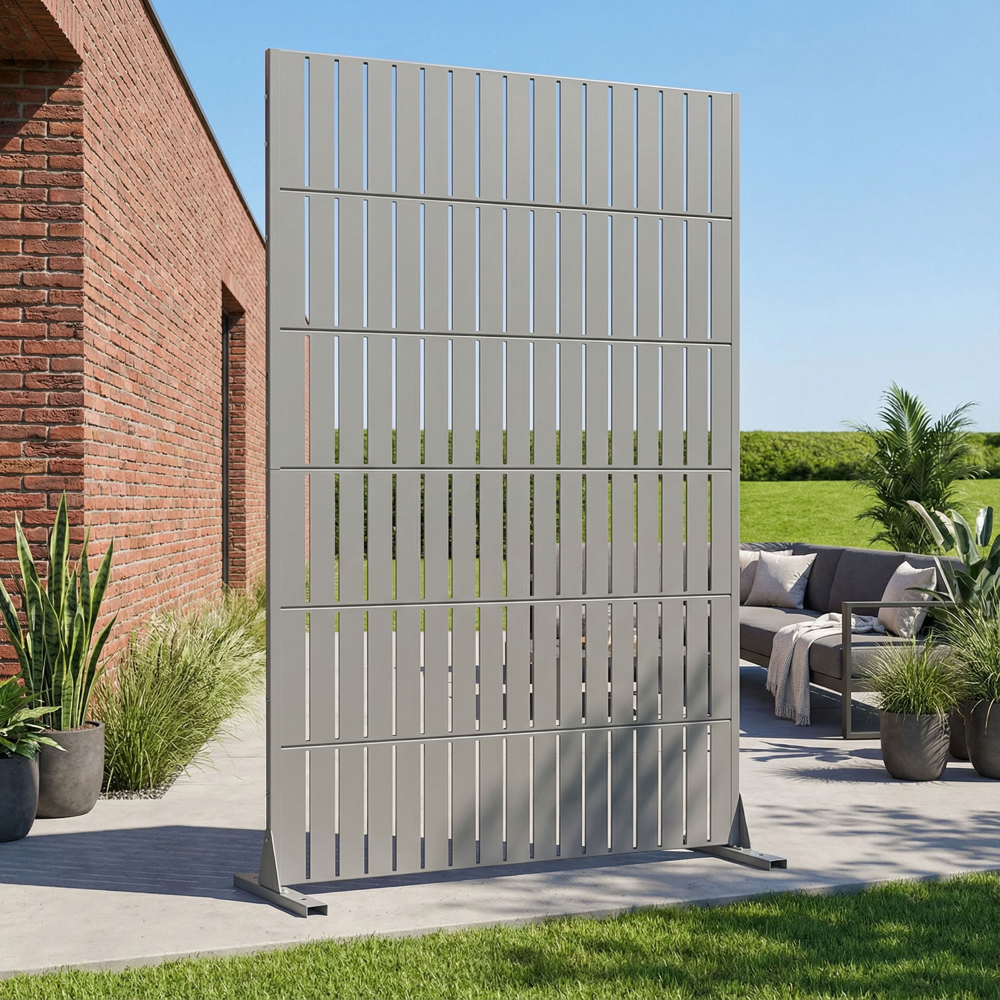 MAYEERTY 72*47in Outdoor Privacy Screen, Rust Proof Metal Privacy Fence, Decorative Privacy Panel for Patio, Balcony, Garden