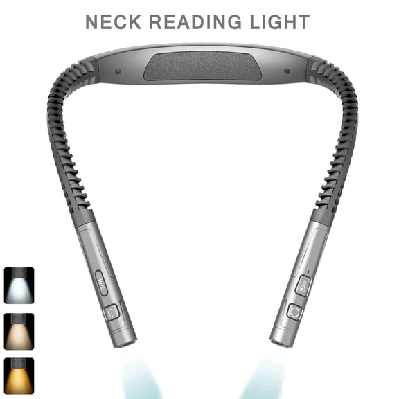ECYCKYRA Neck Book Lights, Read Light, 3 Colors Switching, Dimmable