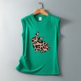 thumbnail image 4 of Moda Mujer Causal Rounk Cuello Impresión Blusa Sin Mangas Pascua Camiseta Verano Tank Tops Fridja  qr2394, 4 of 5