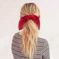 thumbnail image 3 of 6 -Pack Hair Tie Hair Tie Rabbit Ear Design Hair Loop Chiffon Ponytail Holder Wobbles Soft Elastic Hair Bands, 6 Colors, 3 of 4
