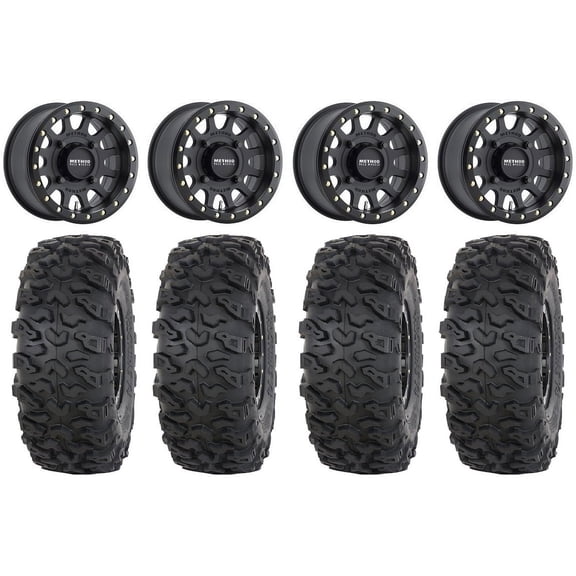 Method 401 Bdlk 14" Wheels Bk 4 3 30" Roctane T4 Tires Can-Am Commander Maverick Renegade Outlander Defender