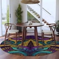 thumbnail image 3 of Round Rugs 6Ft, Yellow Purple Green Round Area Rug Washable Indoor Throw Carpet, Modern Abstract Art Geometric Soft Non Slip Circle Rug for Office Cabinet Home Decor Aesthetic, 3 of 8