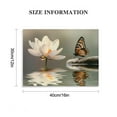 thumbnail image 3 of Shiartex Zen Water Lily Canvas Wall Art, White Flower and Butterfly Stone in Water Wall Art for, Asian Spa Pictures Framed Wall Art Ready to Hang for Bedroom Bathroom Wall Decor 16x12in, 3 of 6