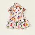 thumbnail image 5 of YTDSCS Kids Toddler Girls Short Sleeve Dresses Summer A-Line Fashion Dress Cartoon Cute Print Dress Baby Clothes Summer Outfit for 1-8T, 5 of 7