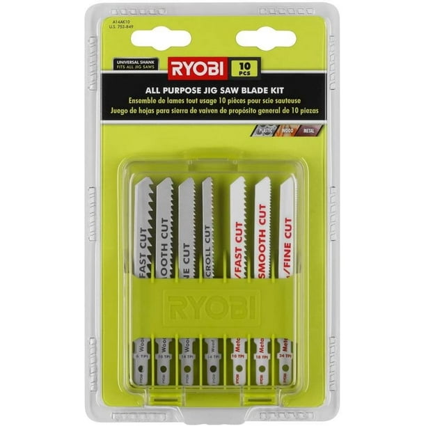Ryobi A14AK10 AllPurpose Jig Saw Blade Kit (10Piece)
