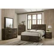 Contemporary Walnut Wood Eastern King Bed 5PCS Set Acme Elettra 24847EK-NS-5pcs