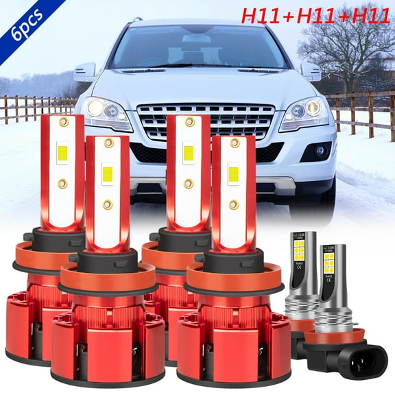 6x H11 High Low Fog Light for Nissan Kicks 2017-2020 LED Headlight Bulbs Kit 6000K White