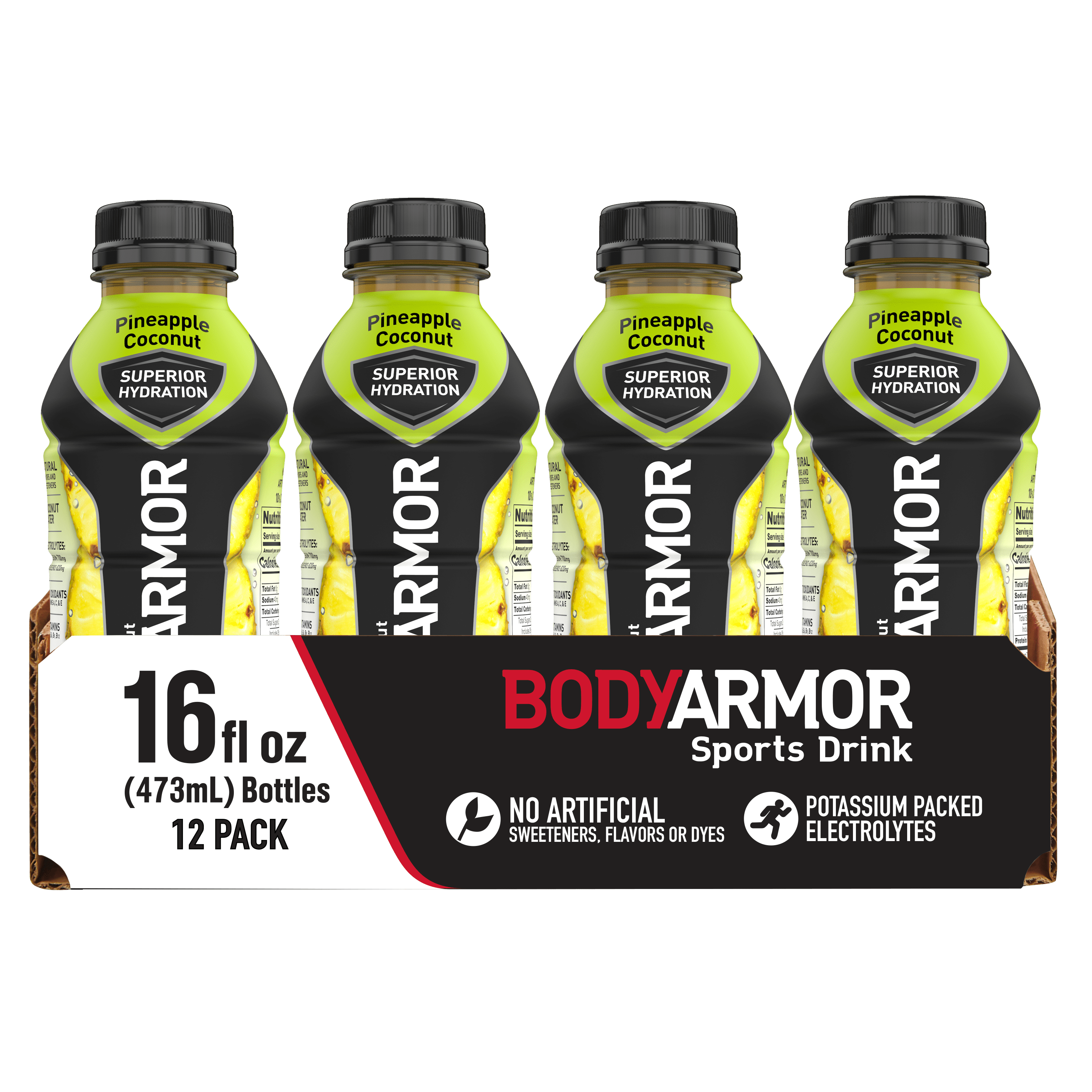 BODYARMOR Sports Drink, Pineapple Coconut, 16 Fl. Oz., 12 count