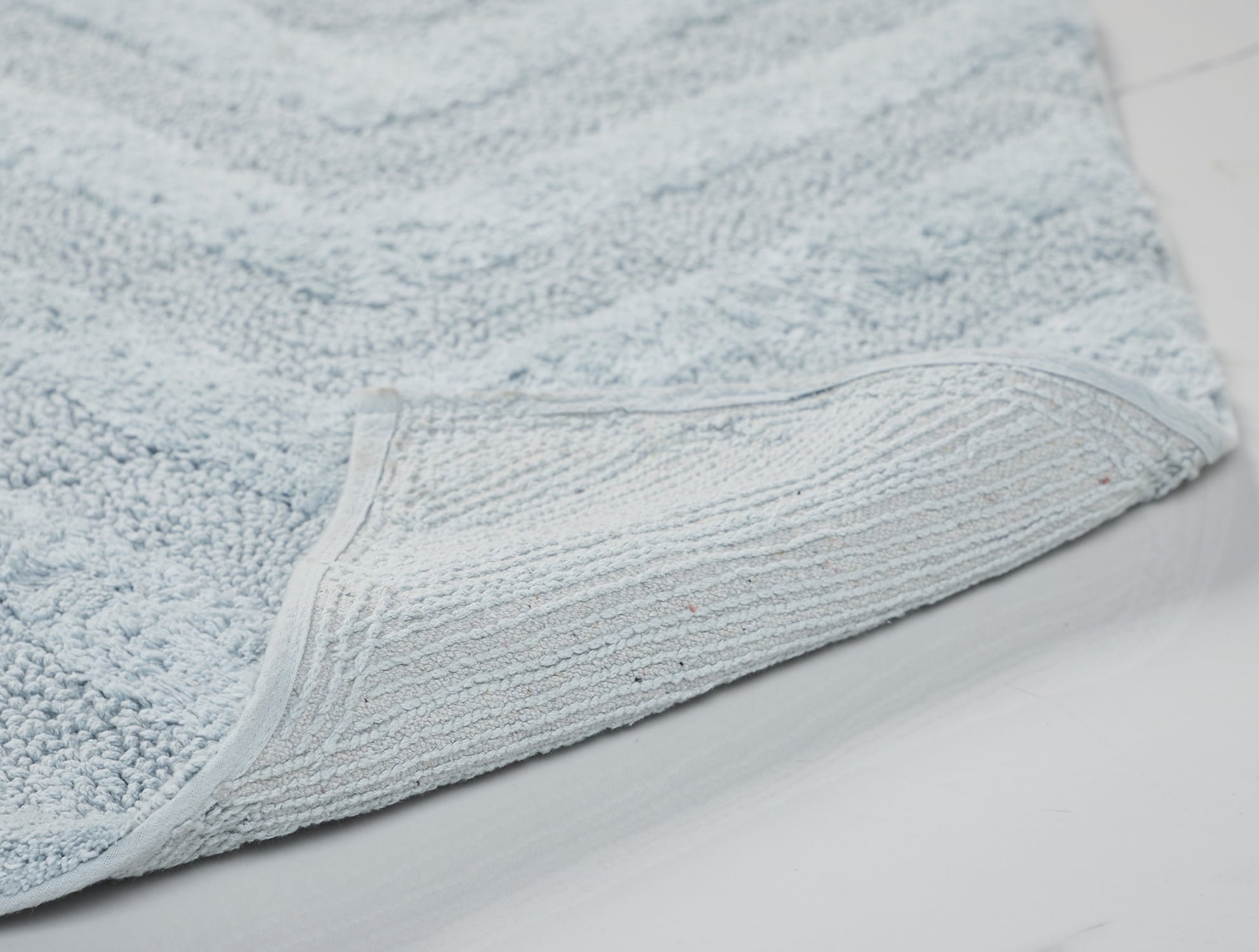 Better Trends 2 Piece Bathroom Rug Set 100% Cotton Extra Soft Tufted Bath Rug Water Absorbent Non-Slip Bath Mat Machine Washable (Blue) Hugo Collection