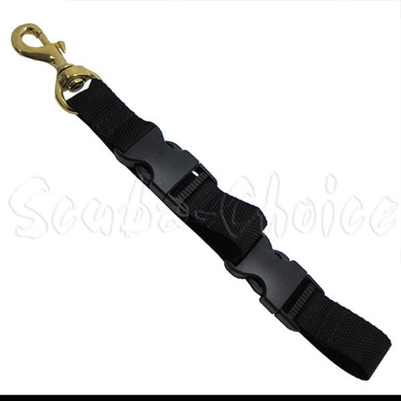 Scuba Diving BC Fin and Mask Keeper with Quick Release Loop Lanyard, Black/Yellow (Black)