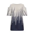 thumbnail image 4 of Blusa de manga corta con hombros descubiertos y estampado de cuello redondo informal a la moda para mujer Pompotops hkajfhjk461446, 4 of 7