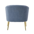 thumbnail image 5 of Sherpa Upholstered Armchairs Barrel Accent Chairs Foam Metal Legs Living Room Bedroom Home Cute Vanity Chair Blue, 5 of 10