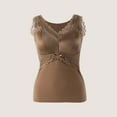 thumbnail image 2 of MOJOGO Women's Lace Undershrts Built-in Bra Cami Tops V-Neck Sleeveless Tank Top for Spring Fall Coffee 2XL, 2 of 9