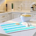 thumbnail image 6 of Turquoise Stripe Dish Drying Mat for Kitchen Countertop 16x18 Rectangle Teal Aqua Small Drying Mat Reusable Quick Dry Dish Sink Absorbent Mats Dishwasher Easy Clean Decorative Home Decor Essentials, 6 of 7