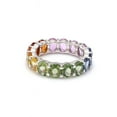 thumbnail image 2 of Multi Gem Band Ring, Multi Sapphire Band Ring, Pastel Sapphire Ring, Multi Color Sapphire Gold Ring, Sapphire Ring, Rainbow Sapphire Ring, 2 of 3
