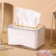 thumbnail image 5 of Funda para caja de pañuelos transparente, soporte para caja de pañuelos, dispensador de pañuelos para el hogar, el baño, el dormitorio, el tocador, 5 of 6
