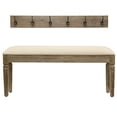 thumbnail image 2 of Décor Therapy Waverly Wood Bench with Coat Rack Set, Measures 42x11.8x17.75, Winter White, 2 of 4