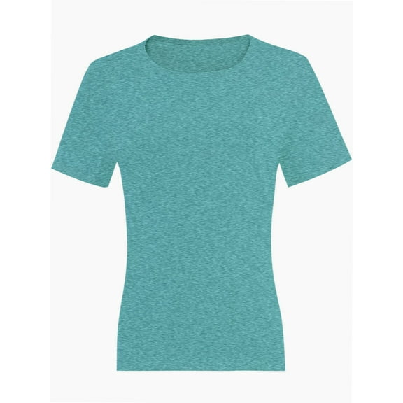 Women's Lightweight and Soft T-Shirt Curved Hem Crew Neck Smooth Trendy Sleep Lounge Pajama Tops