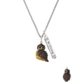 thumbnail image 2 of Delight Jewelry Resin Sitting Owl Silvertone Be Strong and Courageous Bar Charm Necklace, 23", 2 of 4