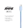thumbnail image 4 of Powertek USB-A to USB-C Metallic Shine Pastel Cable - Blue, 4 of 6
