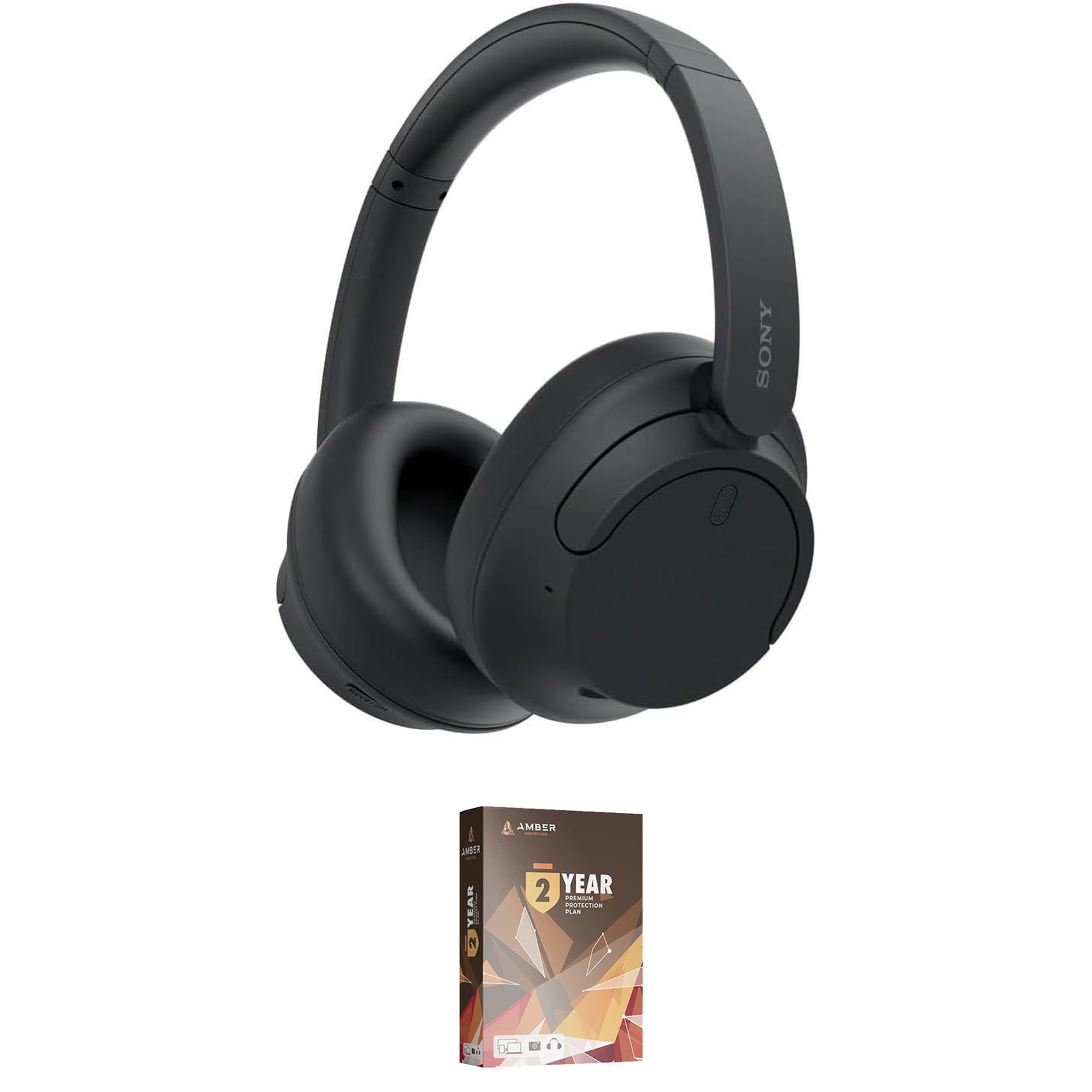 Sony WH-CH720N-BLACK Noise Canceling Headphones with Quick Charge with an Additional 2 Year Coverage by Amber Protect (2023)