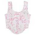 thumbnail image 3 of Lilgiuy Women Casual Eyelet Lace-up Floral Print Fishbone Court Vintage Corset Straps Tank Top Pink,10 for 2022, 3 of 4