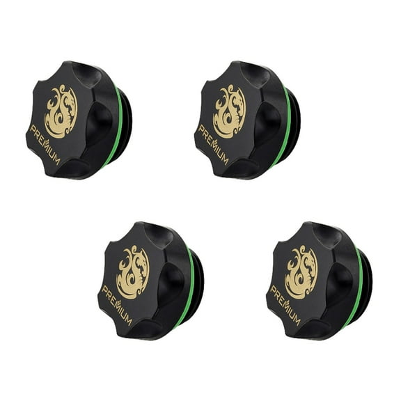 Bitspower Premium G1/4" Stop Fitting, Matte Black, 4-pack