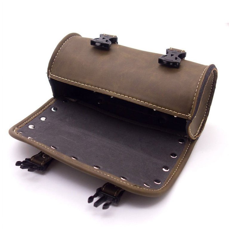 Tool Roll Bag Saddle Harley Chopper Bobber Motorcycle Brown Distressed  Leather