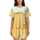 thumbnail image 1 of Fotbe White Ice Cream Conjunto de Pijama Estampado para Mujer, 2 Piezas, Ropa de Dormir con Camiseta de Manga Corta y Shorts Suaves-Large, 1 of 6