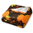 thumbnail image 2 of Fall Throw Blanket Autumn Pumpkin Blanket Thanksgiving Decor Soft Orange White Pumpkins Fleece Flannel Throws Cozy Plush Fall Decor Throw Blanket for Living Room Couch Sofa Bed Adults Kids 60"x50", 2 of 7