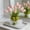 Green, variant on Ceramic Tulip Shape Decorative Vase with Ribbon, Elegant Home Decor for Wedding Table Centerpiece, Ideal Gift for Housewarming Valentine's Day, Pink/Red/Green/White