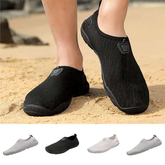 Miluxas Womens and Mens Water Shoes Breathable Quick Dry Soft Barefoot Aqua Socks for Hiking Swim Beach Surf Yoga Sport White 10(46)
