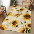 thumbnail image 2 of 5.25'x7.55' Area Rug for Living Room, Summer Sunflowers Non Slip Soft Large Rugs for Bedroom Dining Room Office, Low Pile Rugs Kitchen Nursery Floor Mat Pastoral Rose Floral Farmhouse Vintage, 2 of 9