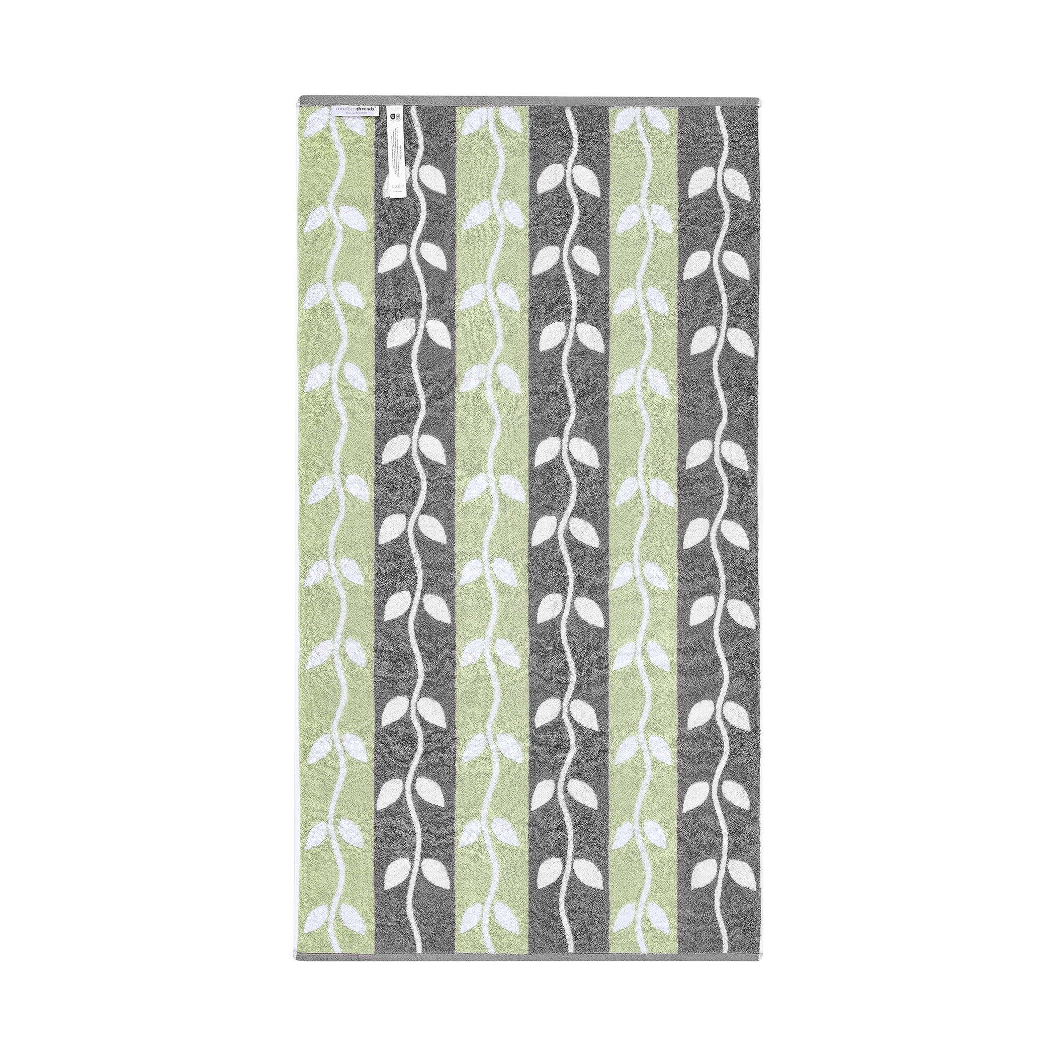 Modern Threads Organic Vines 6-Piece Cotton Adult Bath Towel Set, Gray