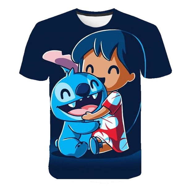 Niños Niños Stitch Camisetas Verano Manga corta Niños Stich Tops Camisetas Dibujos animados Casual Niños Ropa 1-14 años T-Shirts9T Gao Jinjia LED