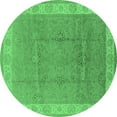 thumbnail image 1 of Ahgly Company Indoor Round Oriental Emerald Green Traditional Area Rugs, 8' Round, 1 of 4